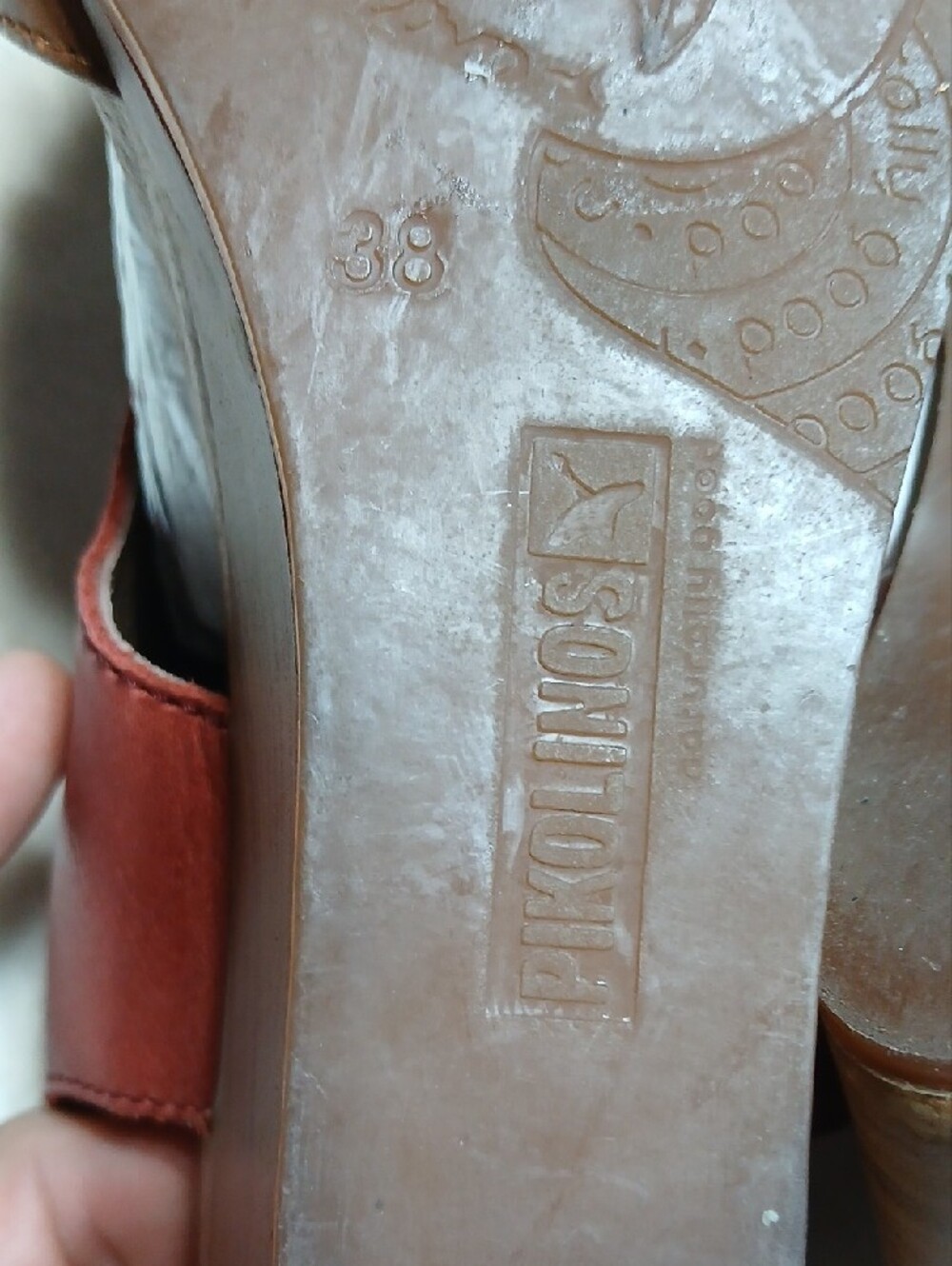 PIKOLINOS Two-Tone Brown and Tan Leather Slingback Sandals Size 38 - Picture 6 of 6